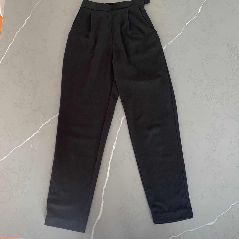 American Apparel Black Crepey Material Ankle Length Pant.